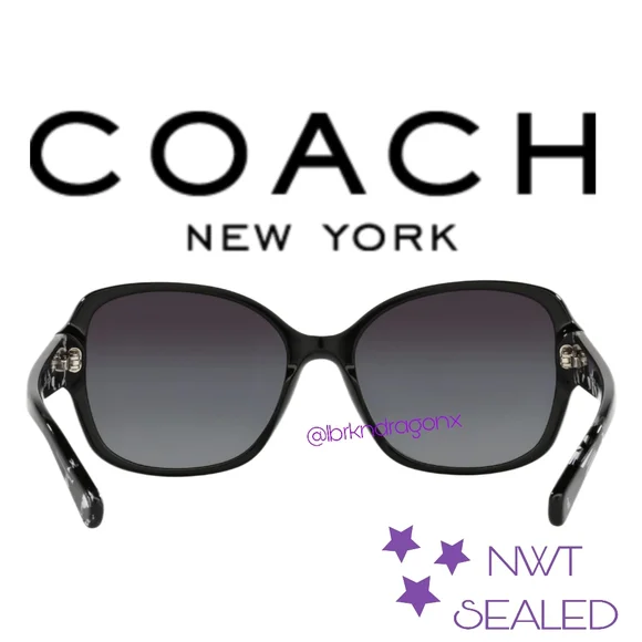 NWT BNIOB Coach Butterfly Sunglasses Polarized Coach Sunnies Case & Clothe